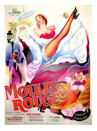Affiche Ancienne Originale Moulin Rouge -  film Moulin Rouge Zsa Zsa Gabor - Anonyme 1950