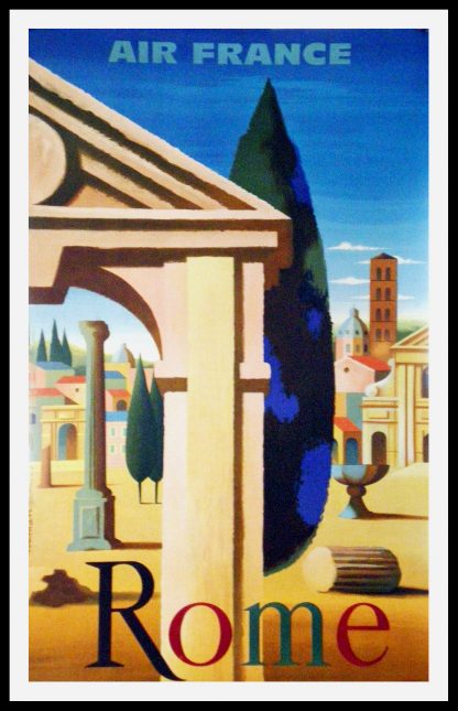(alt="original transportation poster ROME Italy signed NATHAN 1950")