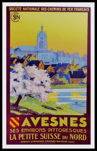 Affiche ancienne Avesnes - Affiche la petite Suisse du Nord - Affiche ancienne tourisme - Affiche ancienne Commarmond - 1930