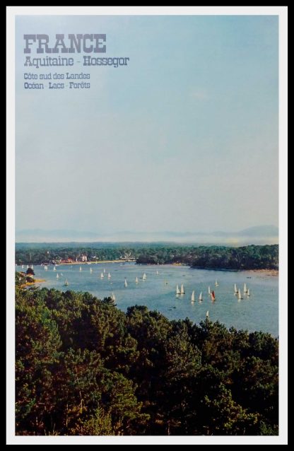 (alt="original travel poster Hossegor Basque coast Anonymous 1972")