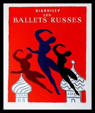 (alt="original ballet dance poster DIAGHILEV les ballets russes Bernard VILLEMOT circa 1970")