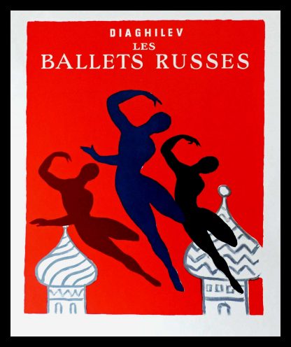 (alt="original ballet dance poster DIAGHILEV les ballets russes Bernard VILLEMOT circa 1970")