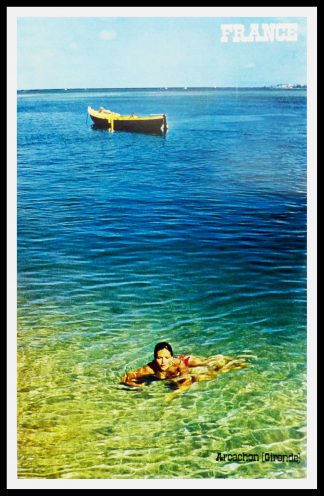 Affiche ancienne originale tourisme - Arcachon - station balnéaire  - DUCATEZ 1973