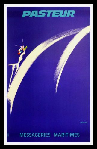 Original vintage transportation poster - Messageries Maritimes "Pasteur" - LEFORT 1950