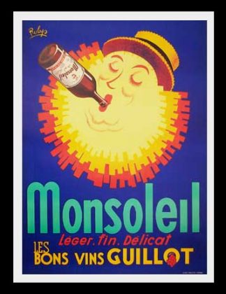Affiche ancienne originale publicitaire MONSOLEIL - Vins Guillot -  ROBYS 1930
