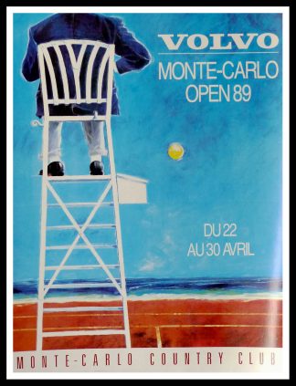 (alt="original tennis poster MONTE CARLO unsigned 1989")