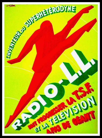 Affiche ancienne originale G. Favre- Radio LL fait progresser la TSF - 1930 – Image 2