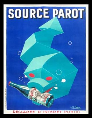 Affiche ancienne originale publicitaire SOURCE PAROT - Eau pétillante - FAVRE 1930
