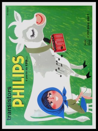 (alt="original advertising poster Philips radio signed FIX MASSEAU circa 1950")