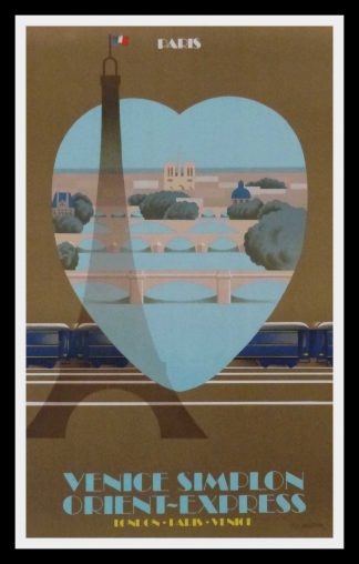 Affiche ancienne originale de voyage - Venice Simplon Orient Express Paris -  Fix Masseau 1981
