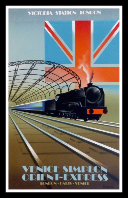 Affiche ancienne originale de voyage - Venice Simplon Orient Express -  Victoria Station London  - FIX MASSEAU 1981