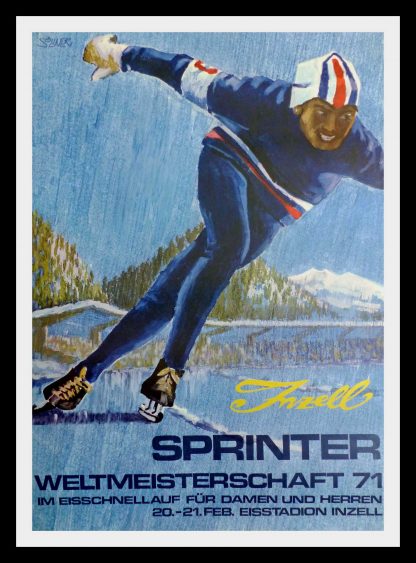 (alt="Original poster old board sport Weltmeisterschaft Inzell 20-21 February 1971, SOLLNER")