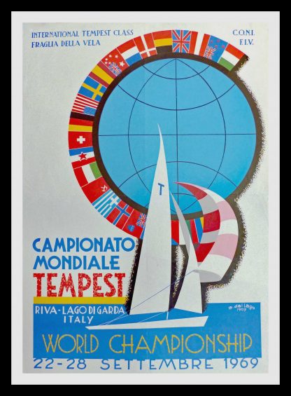 (alt="Original Poster former Tempest Class International World Championship - A. Dallago Riva Lago Di Garda Italy 22/28 September 1969")
