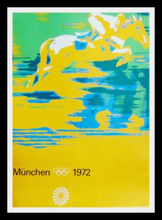 Affiche ancienne originale sport, Jeux Olympiques Munich 1972 - Sport Équestre, Max Mühl BERGER 1972
