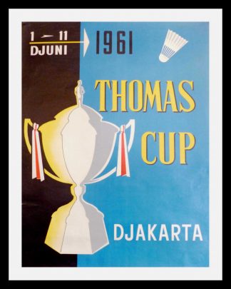 Affiche ancienne originale Thomas Cup Djakarta Badminton Fédération Mondiale - Affiche ancienne originale Badminton Djakarta -1961