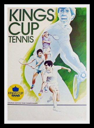 Affiche ancienne originale Kings Cup Saab Europeans Nation Team Championships 1975 - affiche ancienne originale compétition Tennis