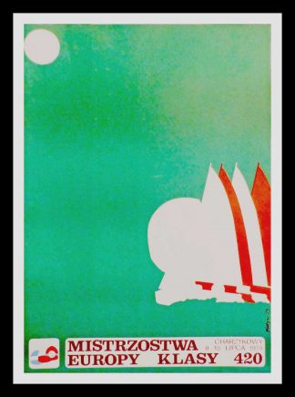 Affiche ancienne originale Championnat Européen de voile 1979  - Affiche ancienne originale grandes voiles régates
