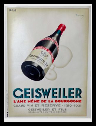 (alt="original poster burgundy wine Geisweiler MARTON art deco 1930"
