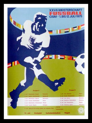 Affiche ancienne originale XXVII Meisterschaft Fussball - Affiche ancienne originale Football - Affiche ancienne sport