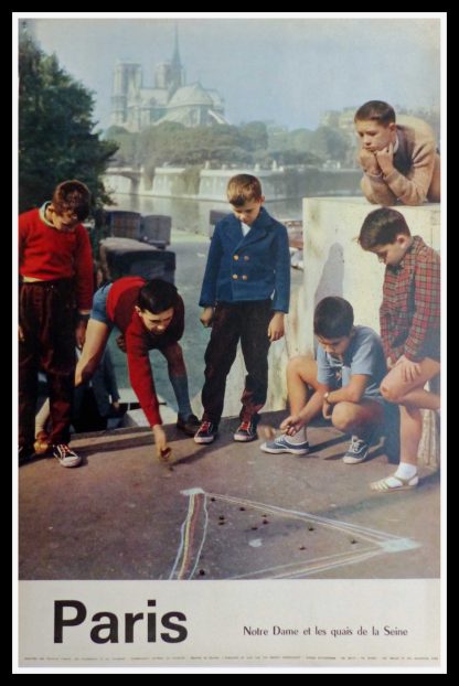 Affiche ancienne originale  - PARIS - Notre Dame - Kodak 1960