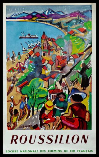 Affiche ancienne originale Roussillon Collioure - France - Affiche Ancienne originale Sncf Tourisme - Desnoyer