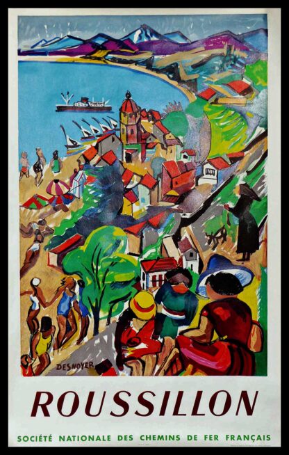 Affiche ancienne originale Roussillon Collioure - France - Affiche Ancienne originale Sncf Tourisme - Desnoyer