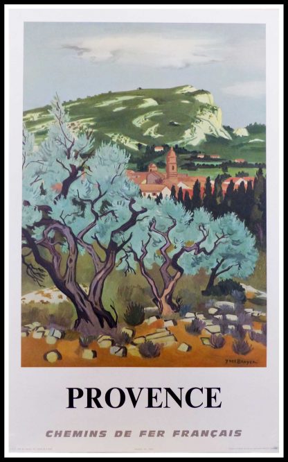 (alt="original vintage travel poster PROVENCE south of France SNCF French Railways signed in the lithography Yves BRAYER 1967")