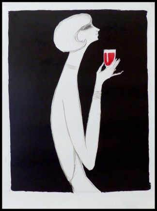 (alt="original vintage poster CAMPARI before letter VILLEMOT 1980")