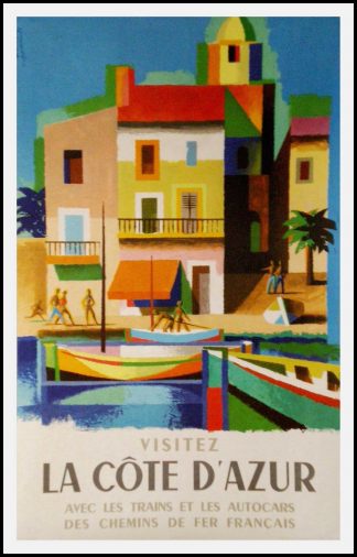 (alt="original vintage poster Visitez la Côte d'Azur SNCF signed NATHAN GARAMOND 1963