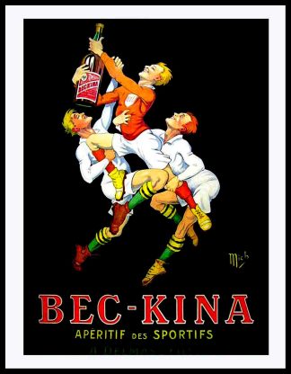Affiche originale alcool - Bec Kina  Apéritif -  MICH - art déco 1910