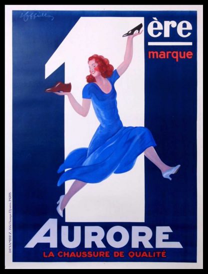 (alt="Affiche publicitaire originale Aurore, la chaussure de qualité, circa 1930 signée dans la planche par Leonetto CAPPIELLO et imprimée par Devambez")