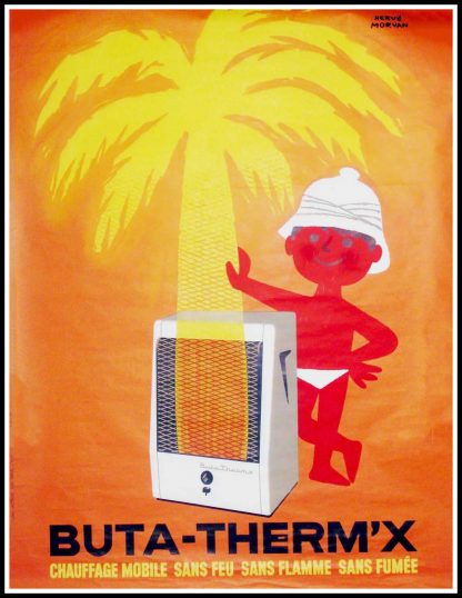 (alt="Original advertising poster Buta Therm'x circa 1950 signed in the plate by Hervé MORVAN and printed by Publi Action")