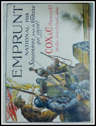 (alt="Original vintage war poster emprunt national 1918 signed in the plate by B.Chavannaz and printed by Crète, Paris")