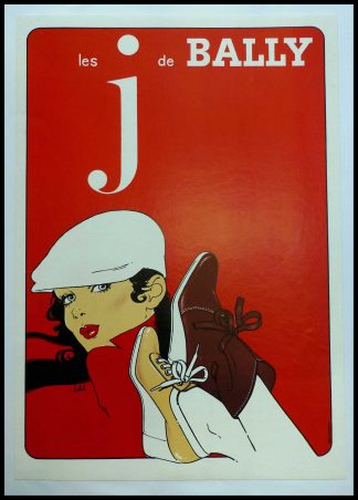 (alt="Original vintage advertising poster - Les J de Bally -1980 illegible signature and printed by IPA, Champigny")