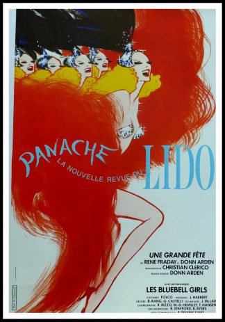 (alt="Original vintage poster Panache, la nouvelle revue du Lido 1980, signed in the plate by Gruau and printed by LaLande-Courbet Ed. Pub Cravenne")