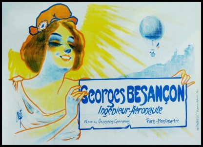 (alt="Original vintage poster Georges Besançon, 1898 signed in the plate by Misti and printed by Paillard & Cie")