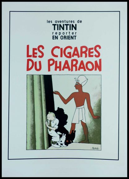 (alt="Sérigraphie originale - Hergé, Les Cigares du Pharaon circa 1990, tirée à 2000 exs, éditées par Christian Debois edt pour Moulinsart")