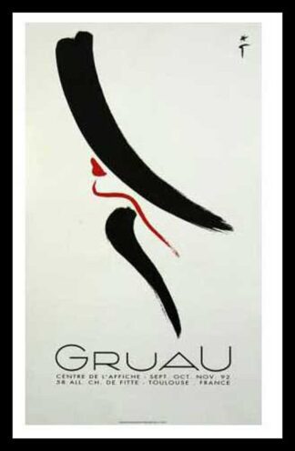 Affiche ancienne originale publicitaire - Élégante - René Gruau 1992