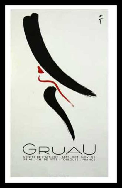 Affiche ancienne originale publicitaire - Élégante - René Gruau 1992