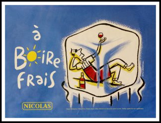 Original vintage wine poster NICOLAS - A boire frais - DUPUY-BERBERIAN circa 1990
