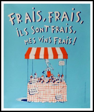 Original vintage wine poster vin NICOLAS - FRAIS FRAIS  - MARTIN circa 1990