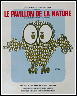 Affiche originale publicitaire Hervé MORVAN - Pavillon de la Nature, allain Bougrain-Dubourg, circa 1970