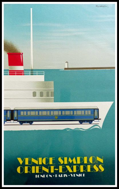 (alt="affiche ancienne originale de voyage, Venice Simplon orient express Milano, signé FIX MASSEAU 1985, Ipa Champigny")