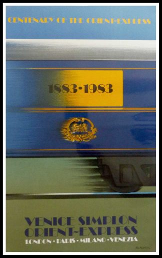 (alt="affiche ancienne originale de voyage, Venice Simplon orient express Paris Milano Venezia, signé FIX MASSEAU 1985, Ipa Champigny