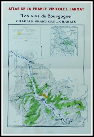 (alt="Atlas de la France vinicole Louis LARMAT Les vins de Bourgogne Chablis grand cru - chablis 65 x 45 cm")
