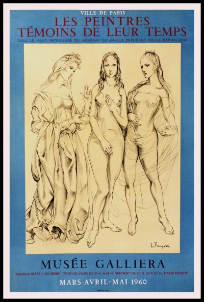 (alt="LES PEINTRES TEMOINS DE LEUR TEMPS MUSEE GALLIERA 74 x 50 cm signée dans la lithographie 1960 Imprimé par Mourlot")