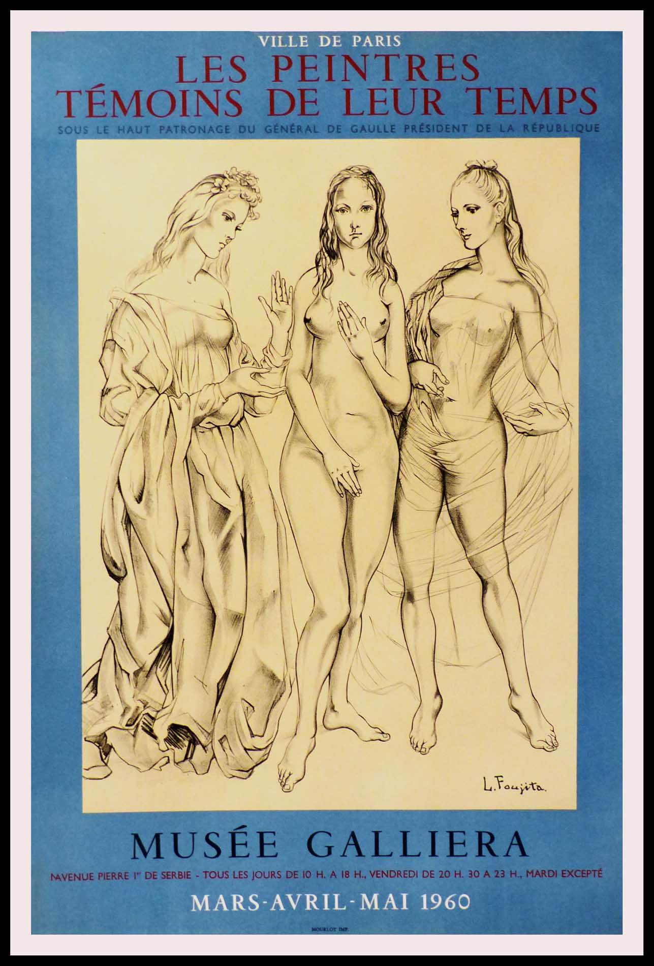 (alt="LES PEINTRES TEMOINS DE LEUR TEMPS MUSEE GALLIERA 74 x 50 cm signée dans la lithographie 1960 Imprimé par Mourlot")
