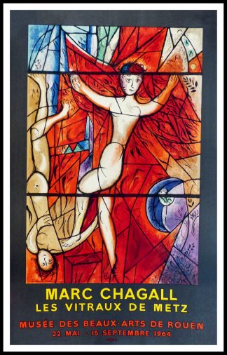 (alt="VITRAUX DE METZ 76 x 48 cm Marc CHAGALL - Ch. SORLIER Sculp 1964 1500 exemplaires")