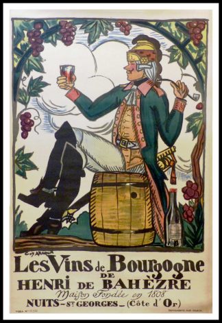 (alt="LES-VINS-DE-BOURGOGNE-NUITS-ST-GEORGES-120-x-80-cm-Guy-ARNOUX-printed-by-DEVAMBEZ-orginal-vintage-poster")