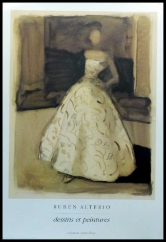 Ruben ALTERIO - Dessins et Peintures, Création Nina RICCI, affiche ancienne originale Luxe, circa 1980